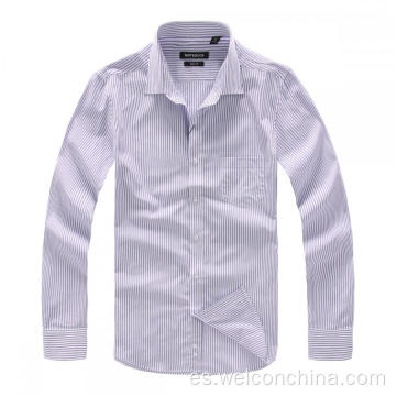 Camisa de hombre 100% de algodón a rayas Slim Fit